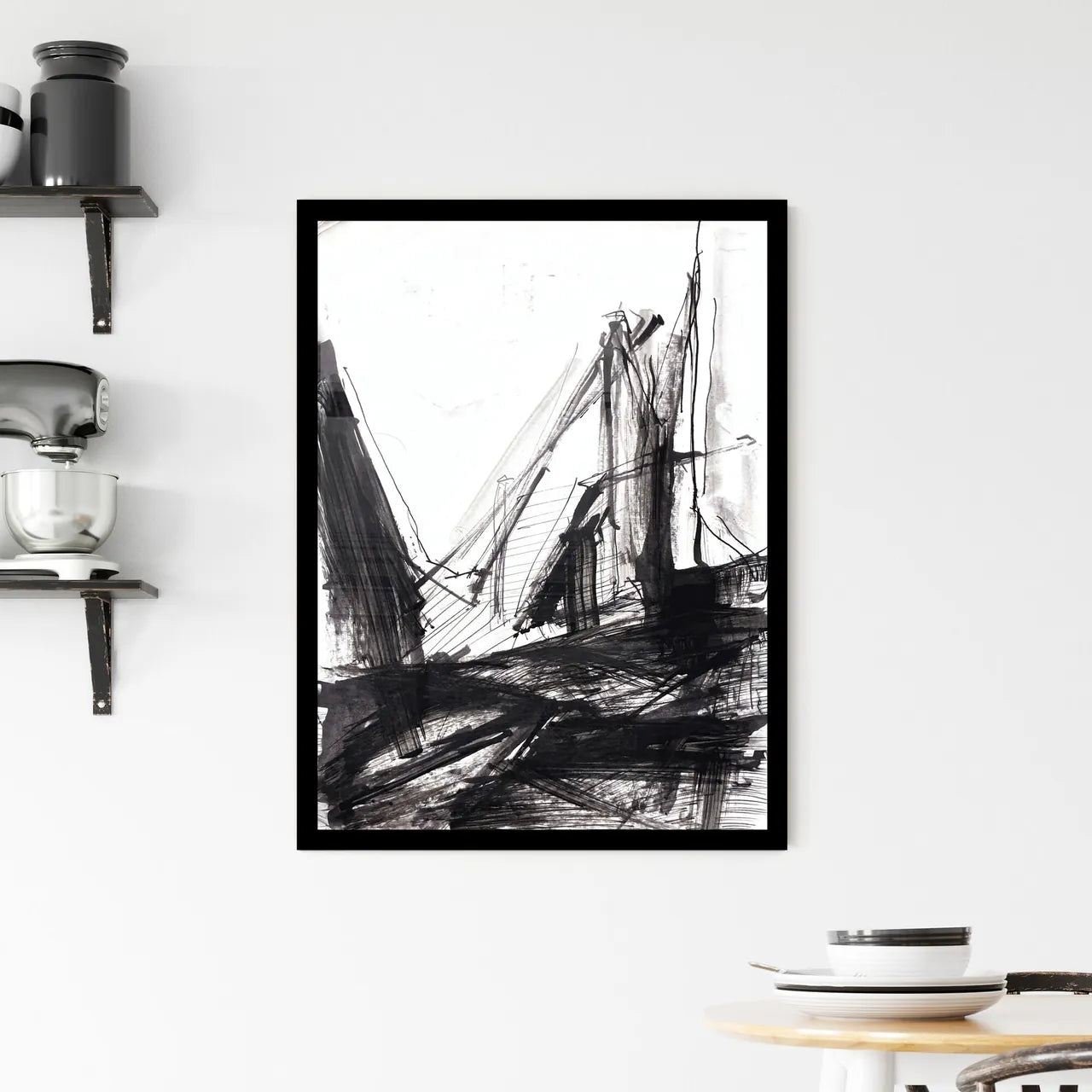 Echoes of the Sea: Shadows of Forgotten Vessels on Canvas Framed Print