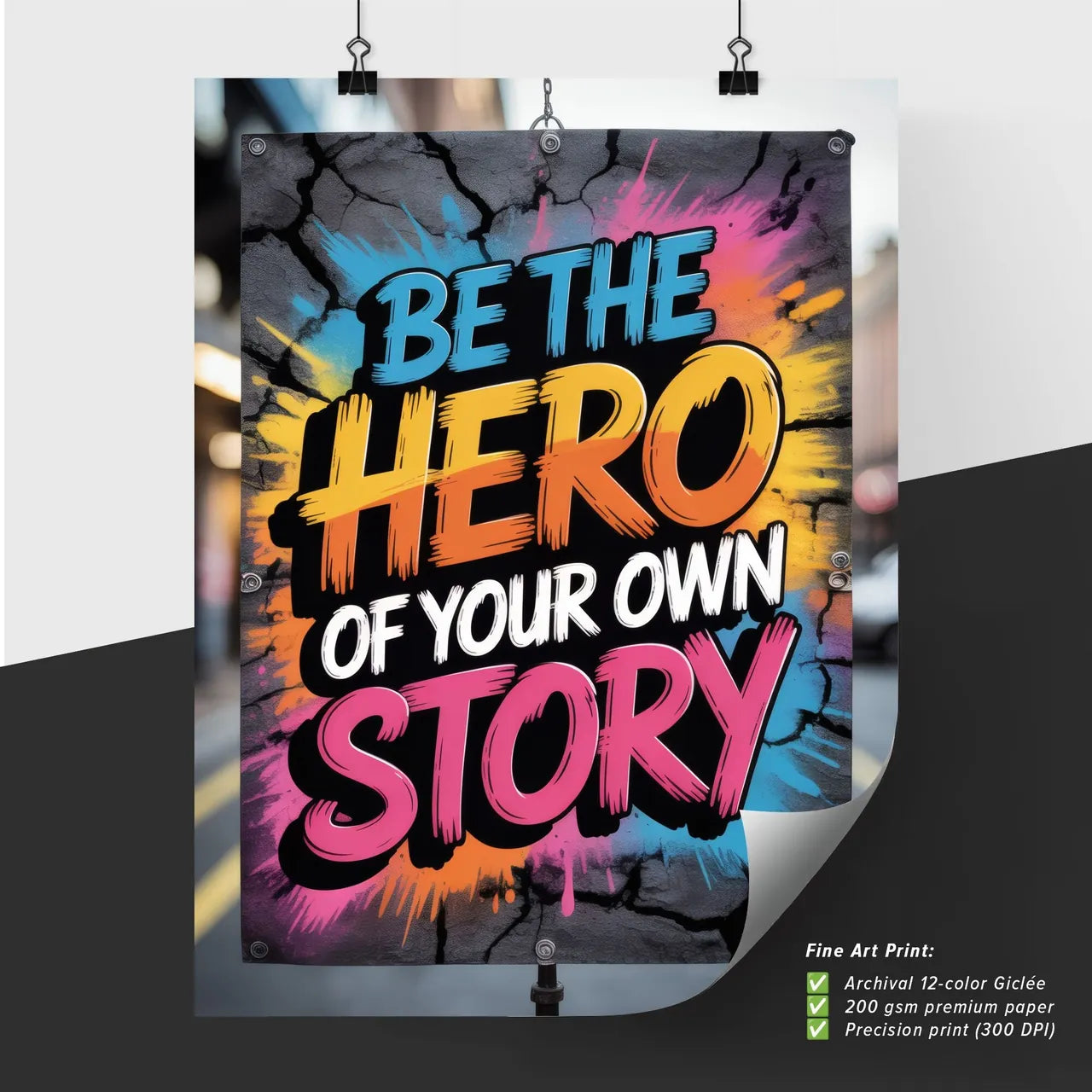 Empowering Street Art: Be the Hero of Your Own Story with Vibrant Colors and Inspiring Messages.