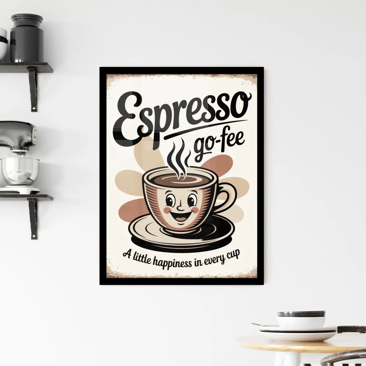 Espresso Go-Fee: A Delightful Blend of Joy in Every Sip of Coffee Framed Print