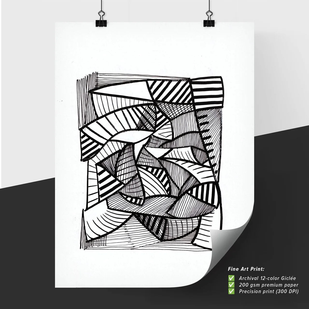 Fractured Rhythms: A Dance of Lines and Shadows