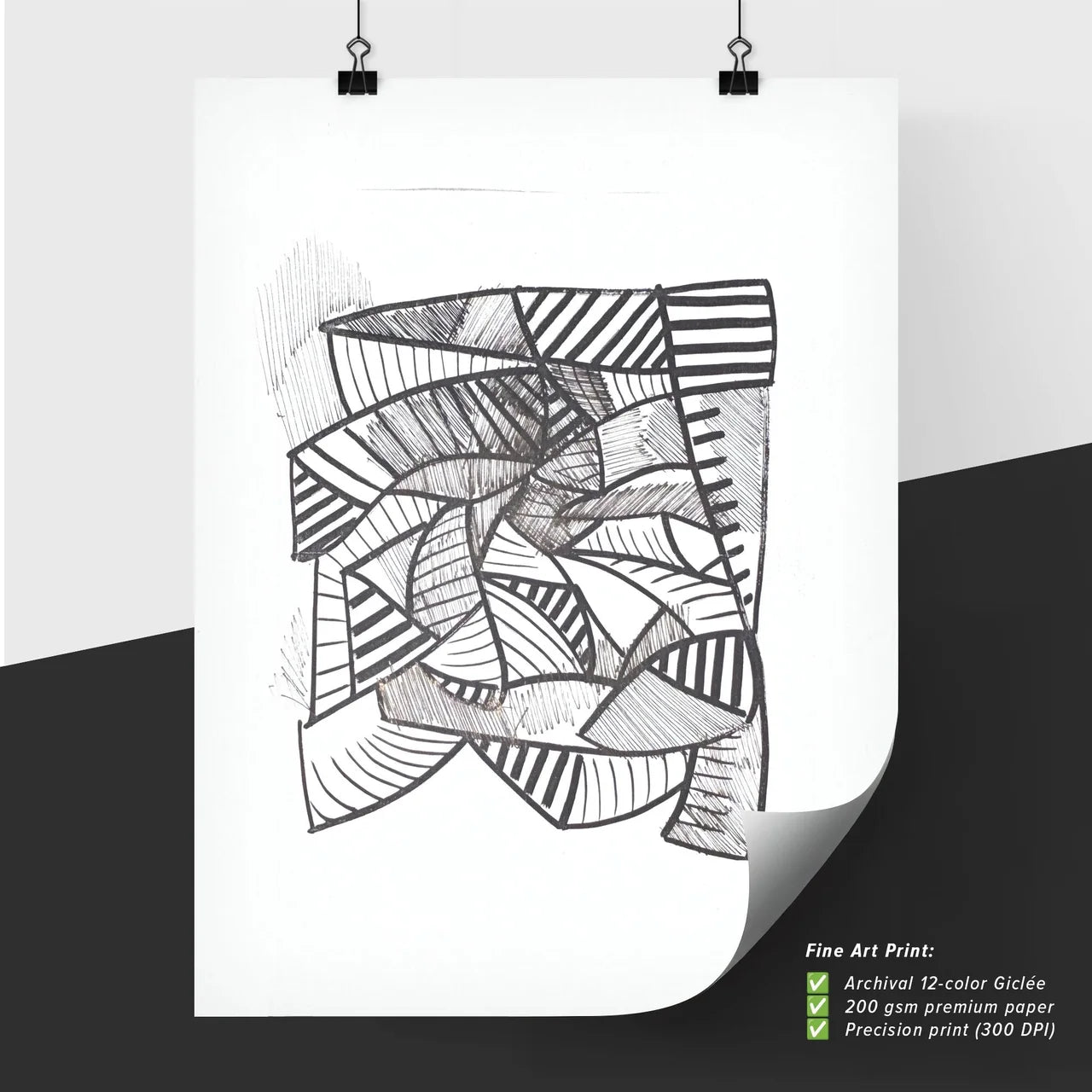 Fragmented Patterns: A Symphony of Lines and Shadows