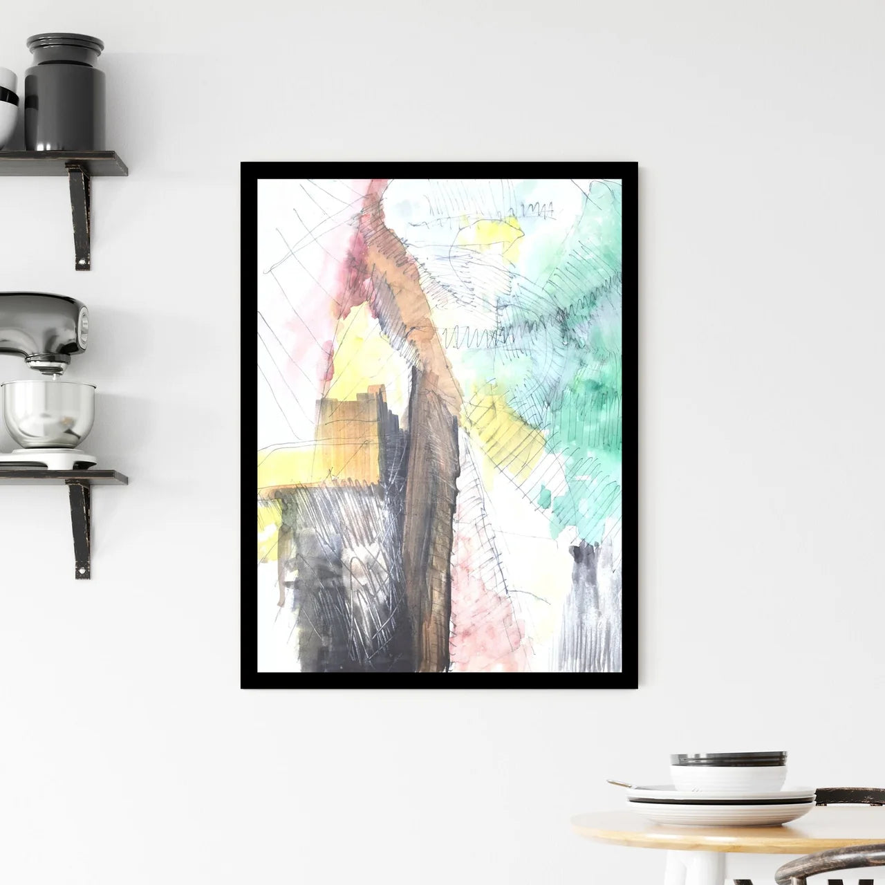 Fragments of Emotion: A Journey Through Color and Chaos Framed Print