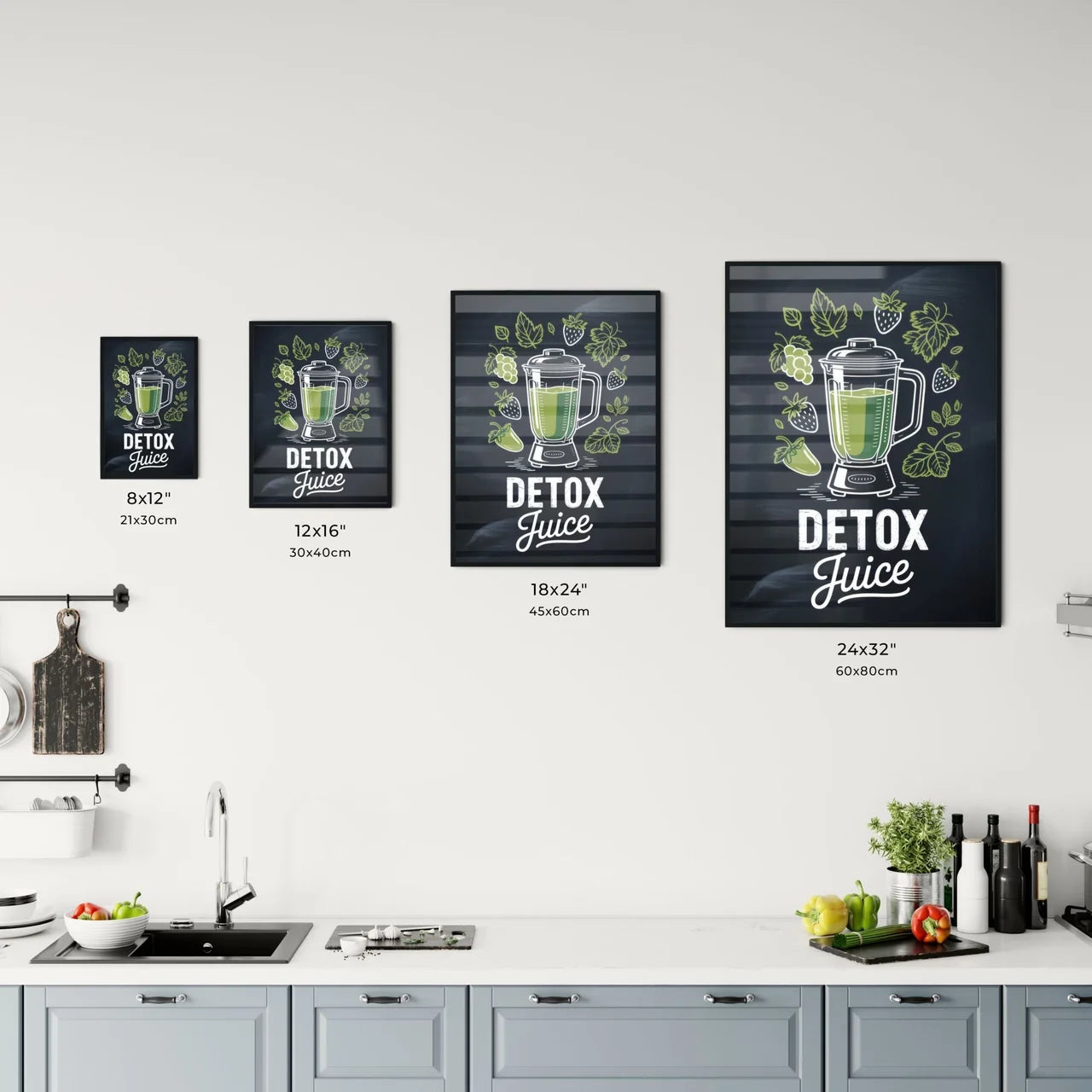 Fresh and Vibrant Detox Juice Blend with Fruits and Greens in a Stylish Blender Illustration. Chart