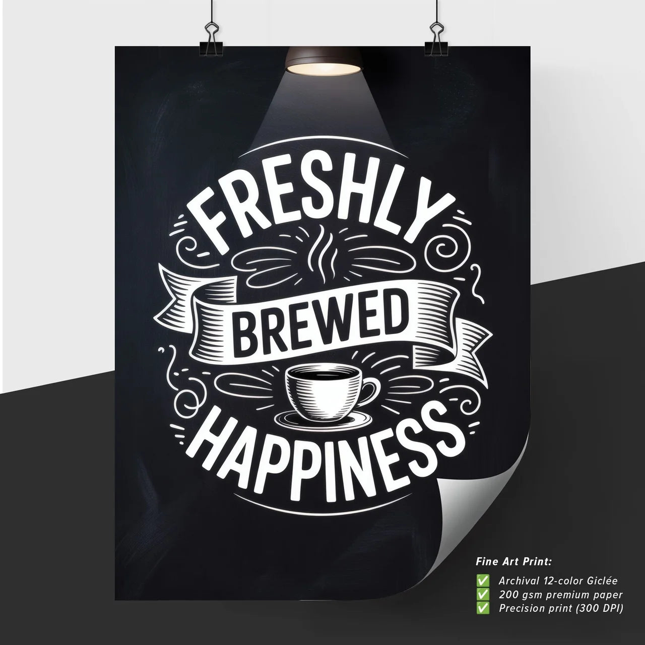 Freshly Brewed Happiness: A Playful Typography Design Celebrating Coffee Culture and Joyful Moments.
