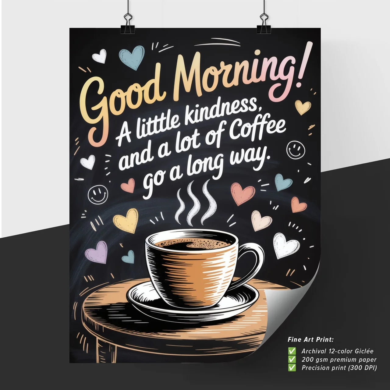 Good Morning! Embrace Kindness and Coffee for a Bright Start to Your Day.