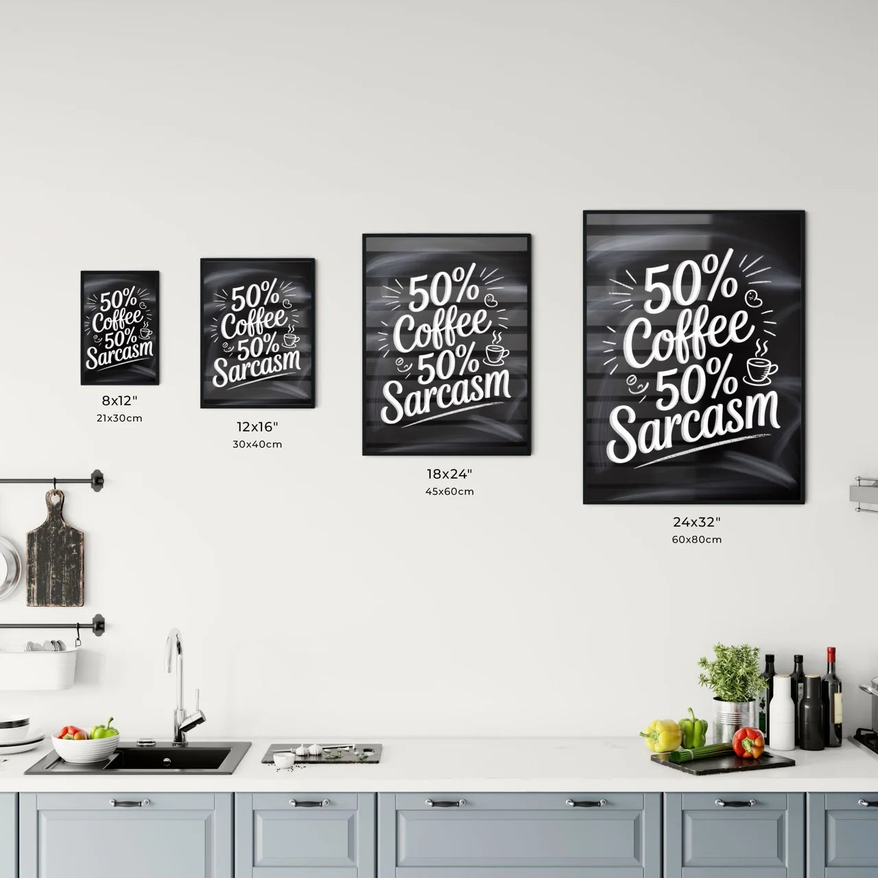 Humorous Coffee Quote: 50% Coffee, 50% Sarcasm for the Witty Coffee Lover Chart