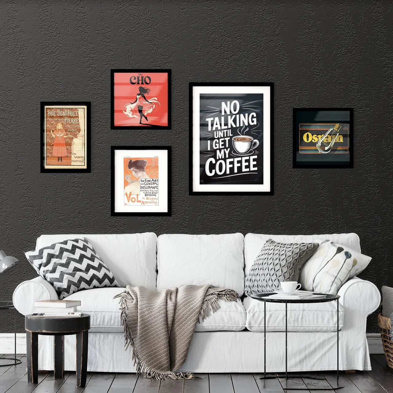 Humorous Coffee Quote: 'No Talking Until I Get My Coffee' with Coffee Cup Illustration Collection