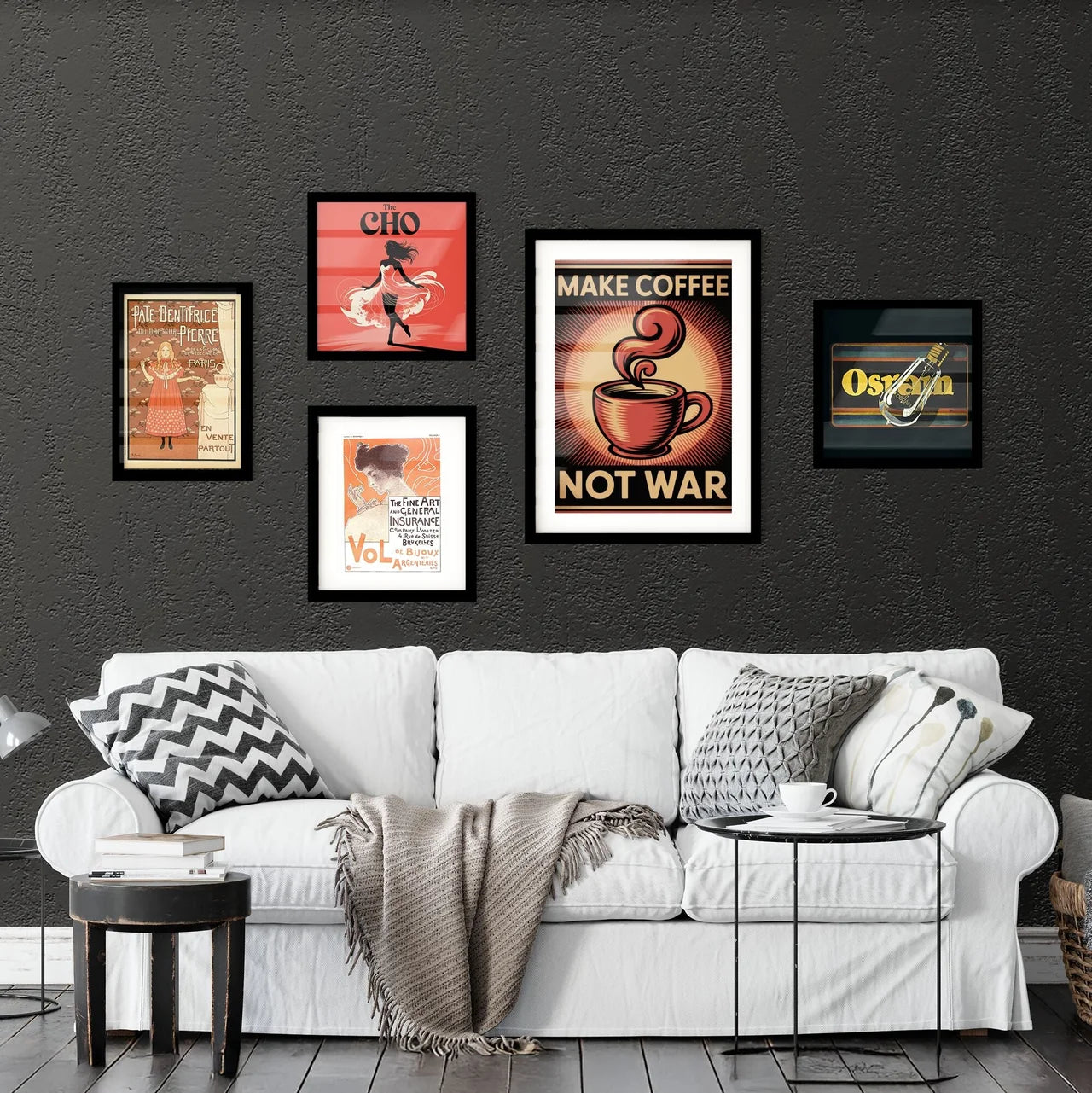 Make Coffee Not War: A Bold and Creative Coffee-Themed Motivational Poster Design. Collection