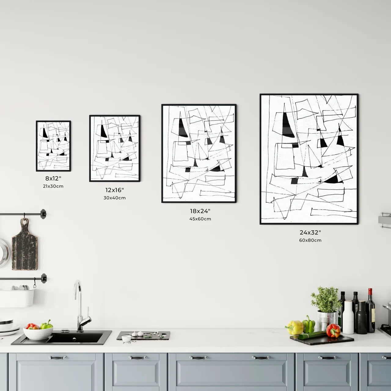 Navigating Chaos: The Dance of Abstract Forms and Lines Chart