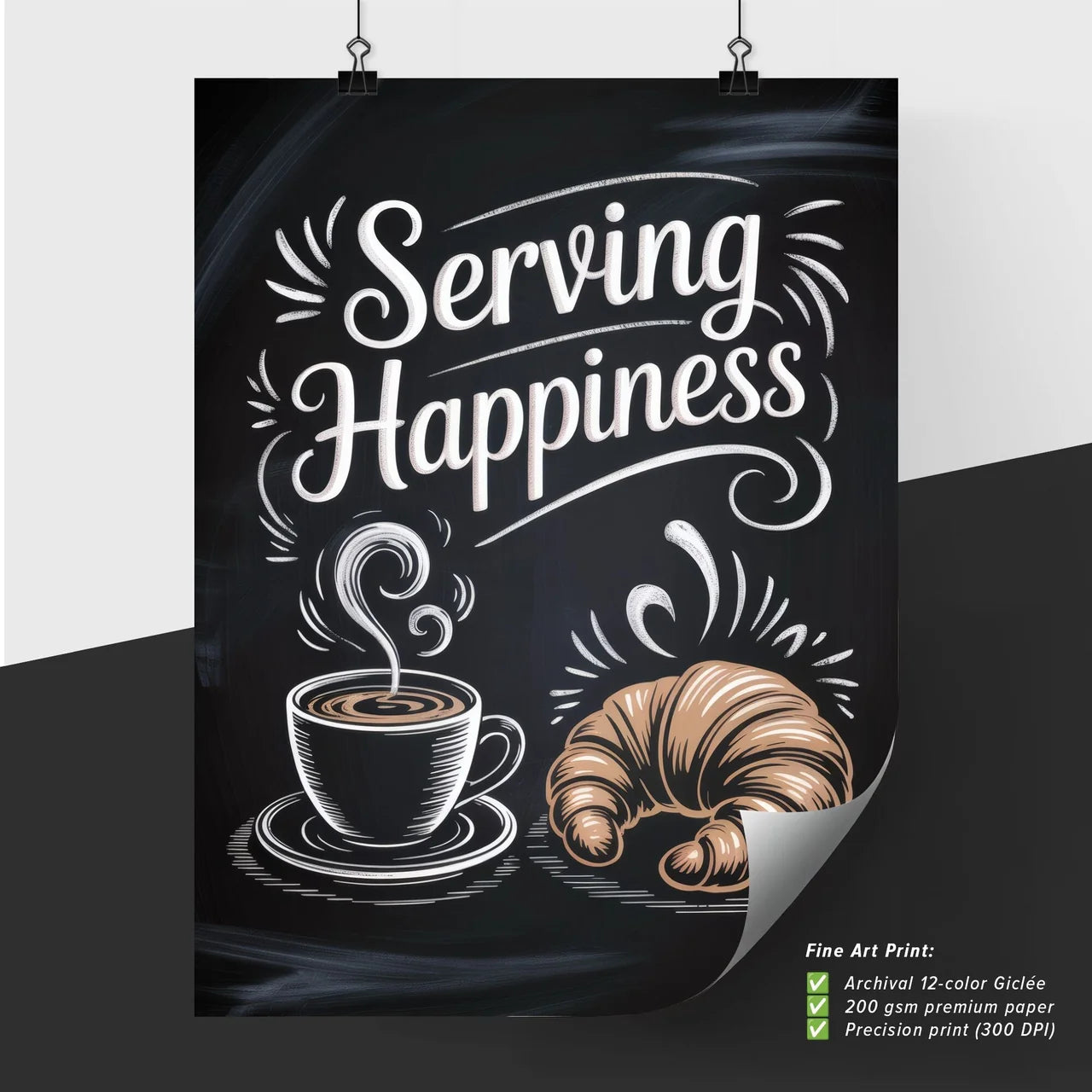Serving Happiness: A Cozy Coffee and Croissant Experience Awaiting You.