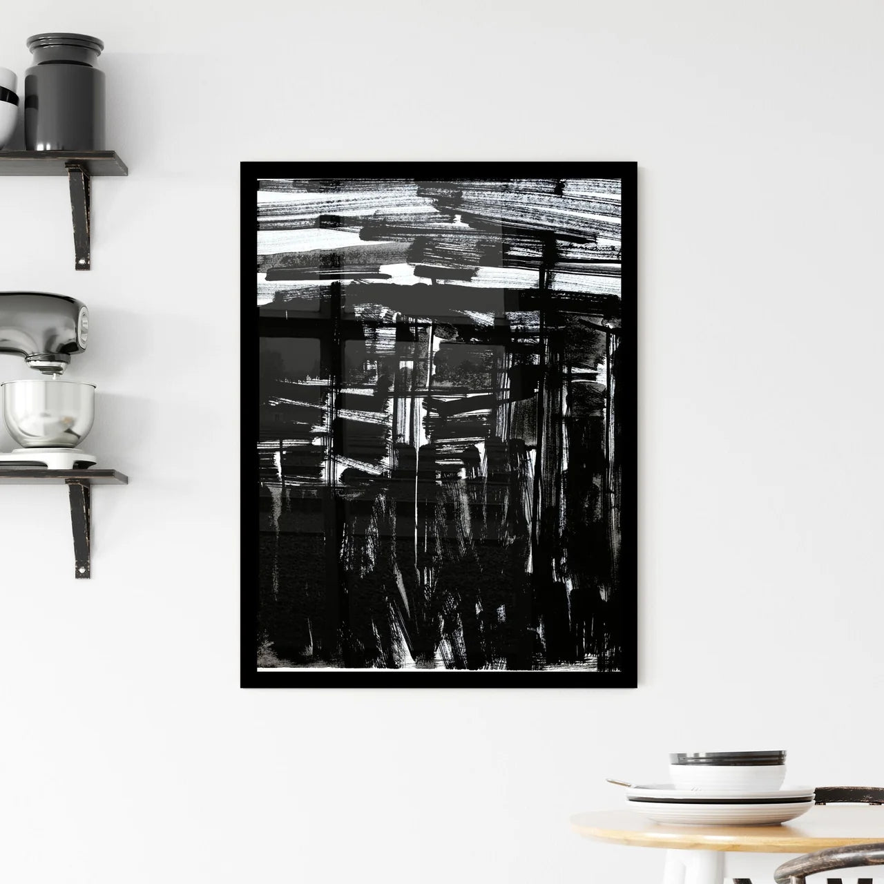 Shadows of Thought: An Exploration in Monochrome Emotion Framed Print