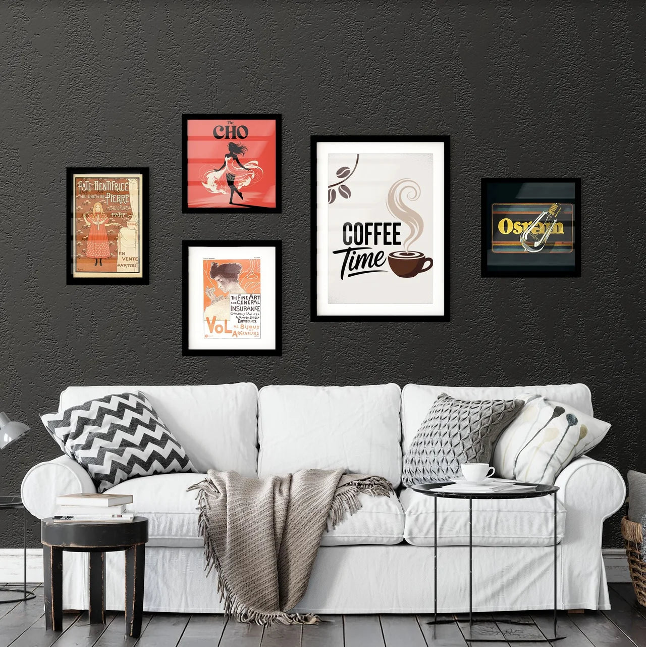 Stylish Coffee Time Logo with Steam and Coffee Beans for Unique Branding and Marketing Purposes. Collection