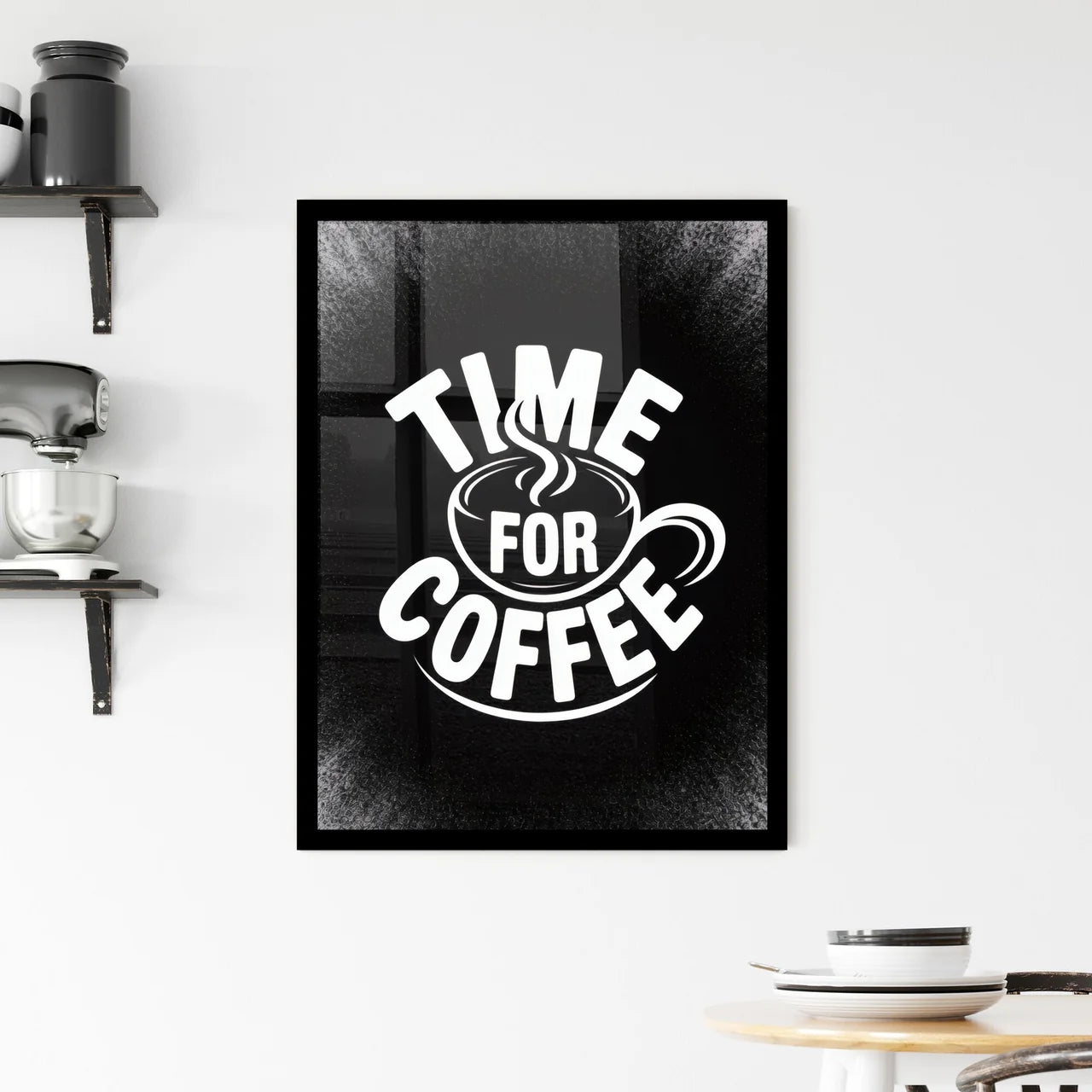 Time for Coffee: A Creative and Inviting Coffee-Themed Design for Your Morning Routine. Framed Print