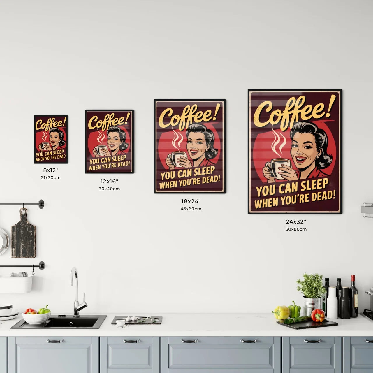Vintage Coffee Advertisement: Embrace Life with a Smile and a Cuppa! Chart