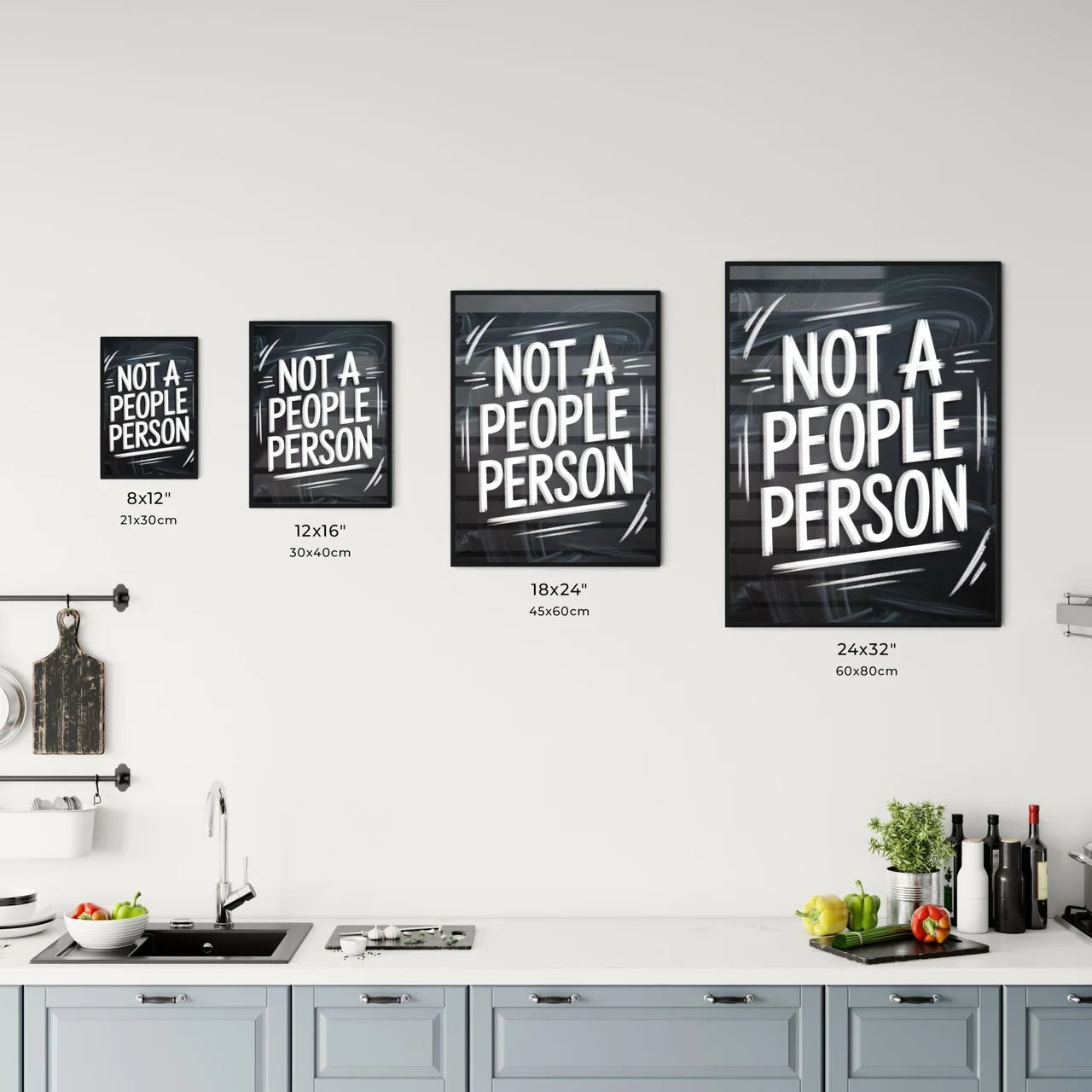 Whimsical Typography Art: Embracing Introversion with 'Not a People Person' Statement Chart