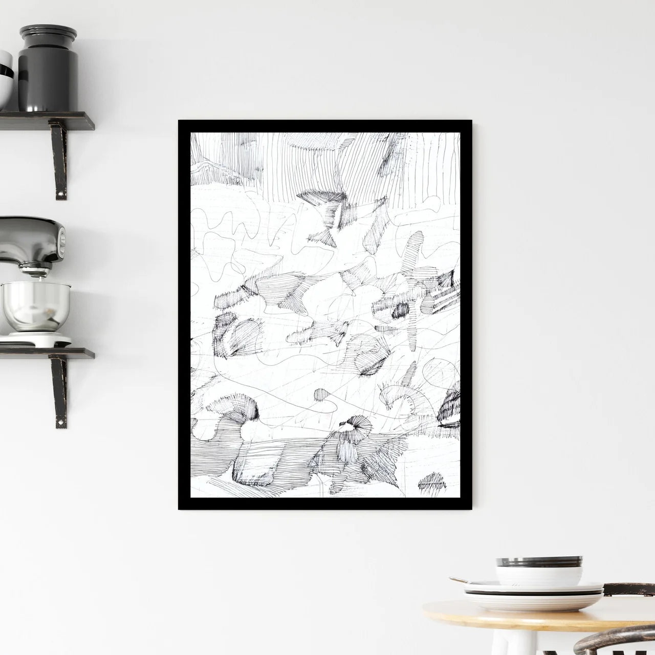 Whispers of Motion: A Dance of Lines and Shadows Framed Print