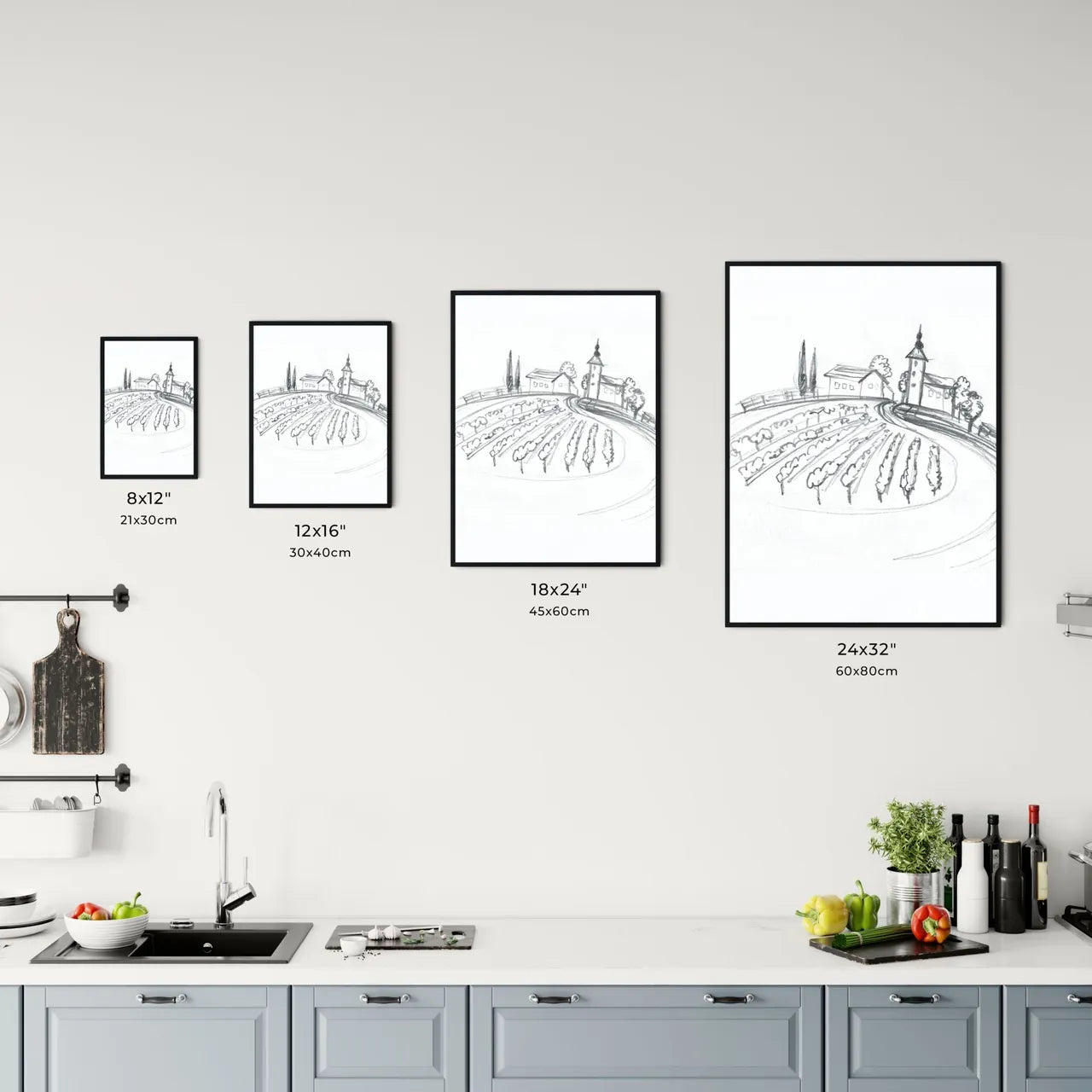 Winding Paths Through Vines: Echoes of Rural Serenity Chart