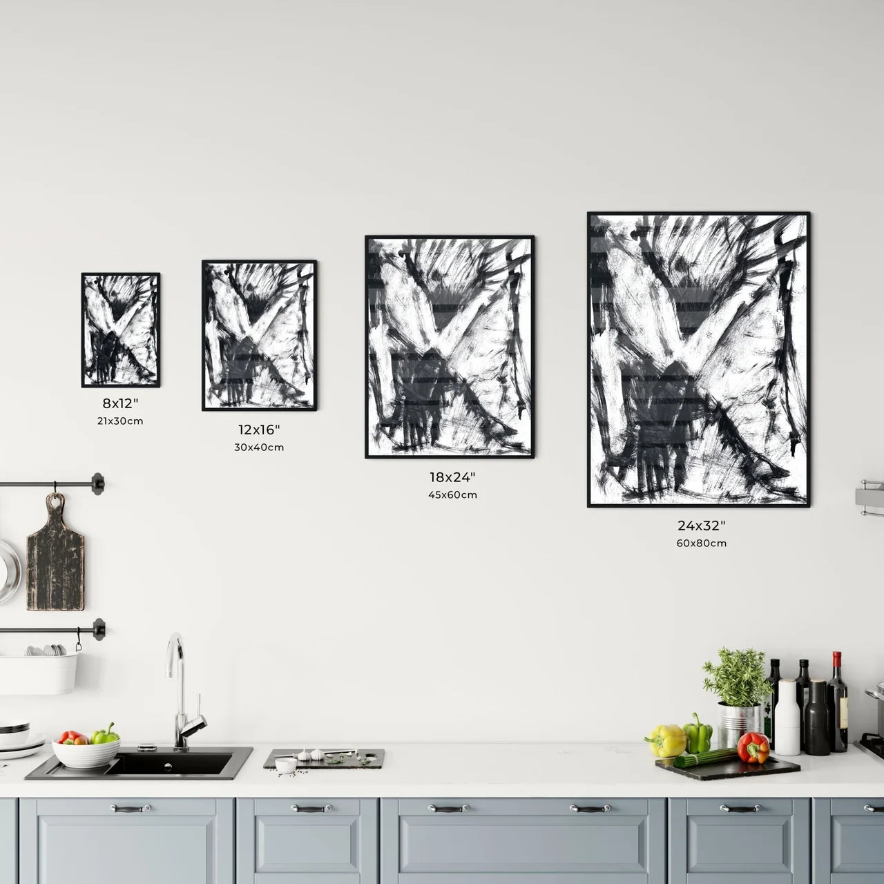 Chaos in Monochrome: The Dance of Shadow and Form Chart