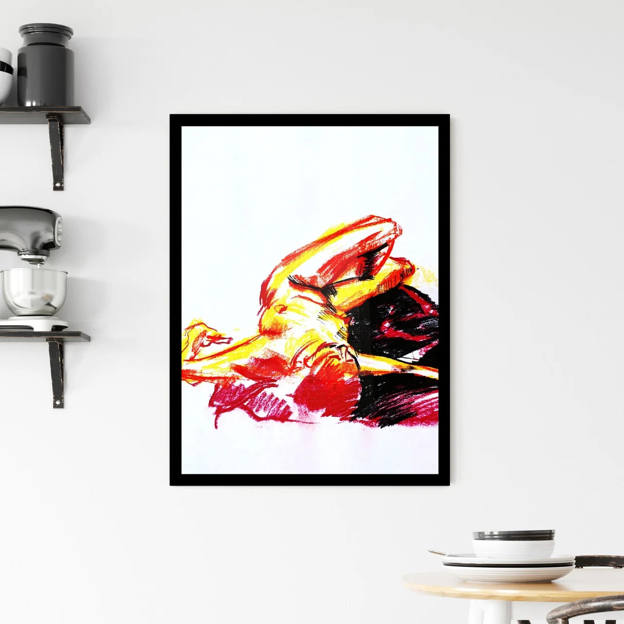 Embers of Form: A Dance Between Light and Shadow Framed Print