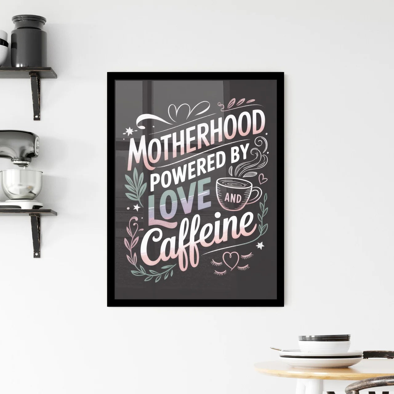 Empowering Mothers: A Celebration of Love and Caffeine in Everyday Life Framed Print