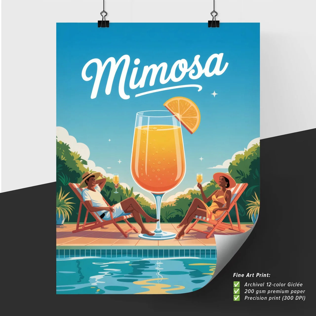 Enjoying Refreshing Mimosas by the Pool: Perfect Summer Relaxation Scene