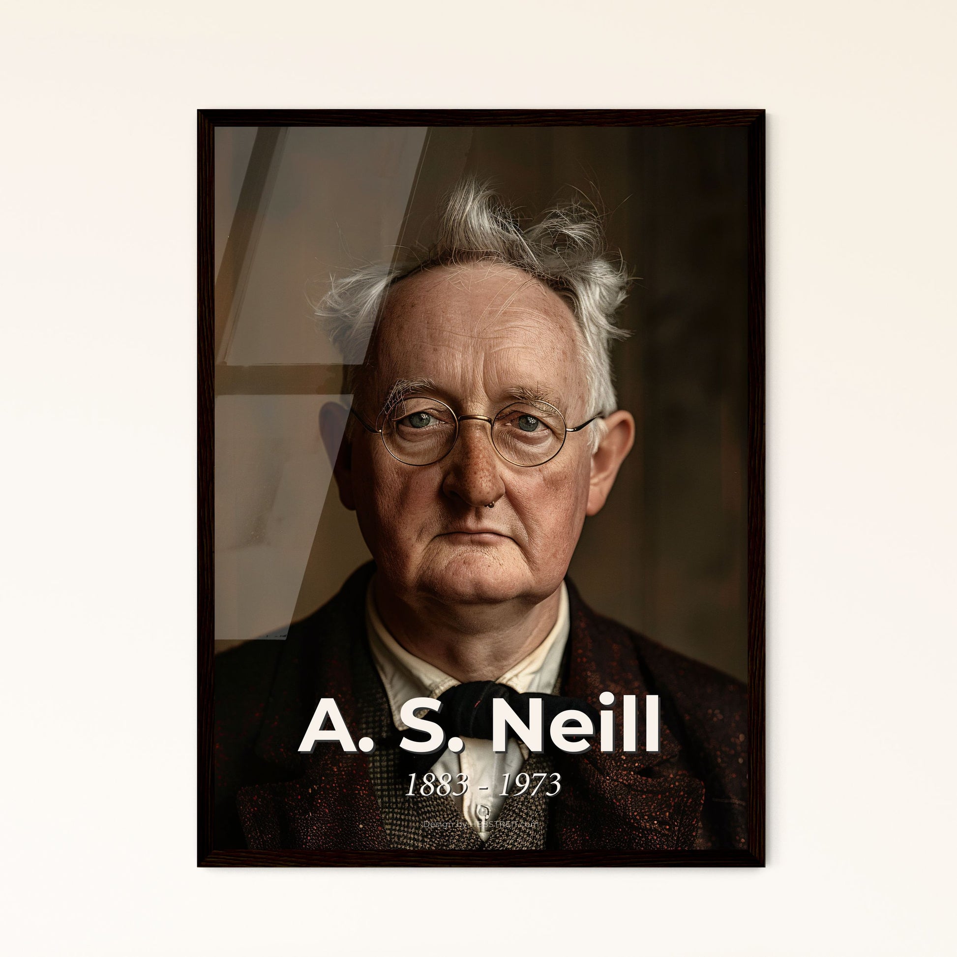 A. S. Neill: Visionary Educator & Founder of Summerhill School - Timeless Portrait in Monochrome, Embracing Freedom & Democracy