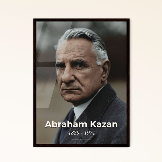 Portrait of Vision: Abraham Kazan, Pioneer of Cooperative Housing in America - Cinematic Black & White Art for Modern Interiors