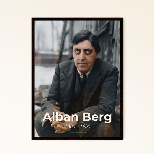 Alban Berg Portrait: Iconic Austrian Composer in Monochrome, Rustic Elegance – Perfect for Home Decor & Unique Gifting