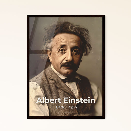 Iconic Portrait of Albert Einstein: Celebrating the Genius of Relativity in Timeless Monochrome - A Stunning Home Decor Piece