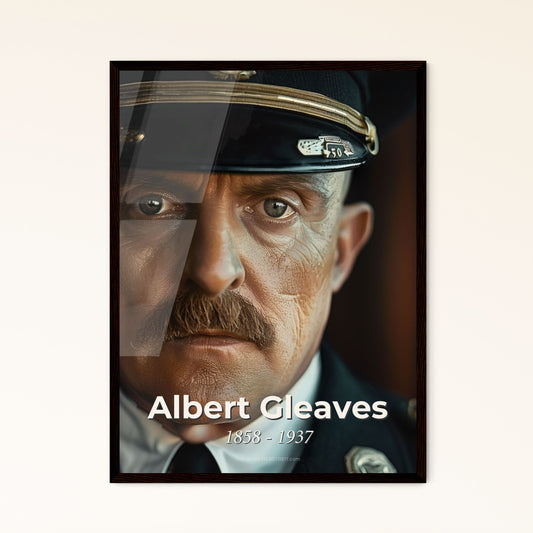 Timeless Portrait of Admiral Albert Gleaves: A Cinematic Tribute to an American Hero in High-Quality Monochrome Art