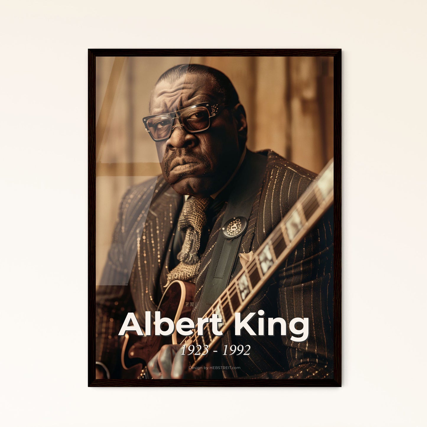 Albert King: Master of Blues - Striking Portrait Print on Rustic Background - Perfect for Home Decor & Gifts, Framed or Aluminum