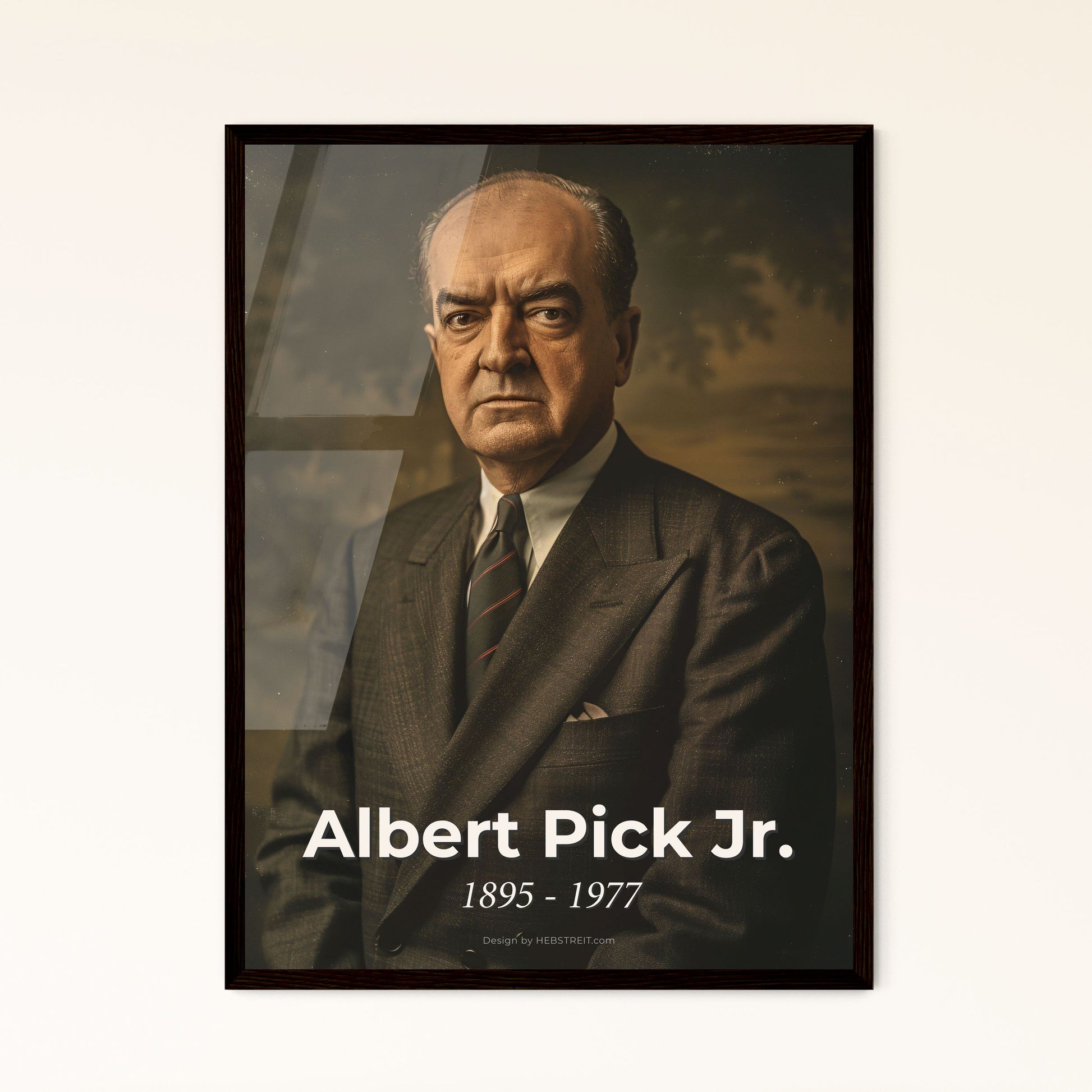 Albert Pick Jr.: Master Hotelier - Iconic Portrait in Monochrome Elegance, Cinematic Charm for Timeless Home Decor