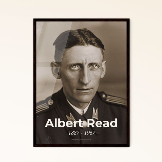 Albert Read: Pioneering American Aviator - Iconic Portrait in Rustic Elegance, Perfect Gift or Home Decor Accent - Limited Edition Print