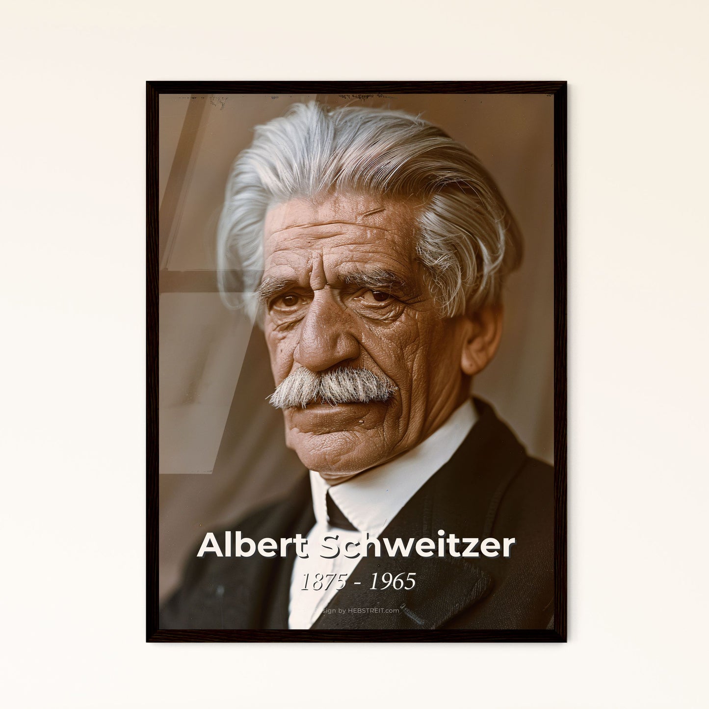 Albert Schweitzer: Iconic Humanitarian Portrait - Nobel Peace Prize Winner, Rustic Elegance for Thoughtful Home Decor