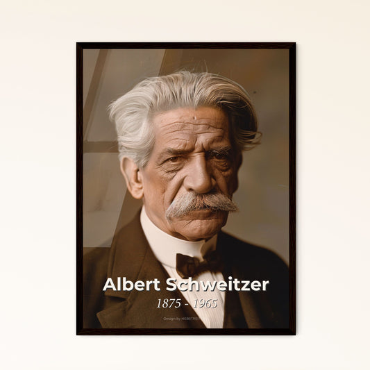 Timeless Portrait of Albert Schweitzer: Legendary Humanitarian, Nobel Laureate – Ultra-Realistic Art for Inspired Living Spaces