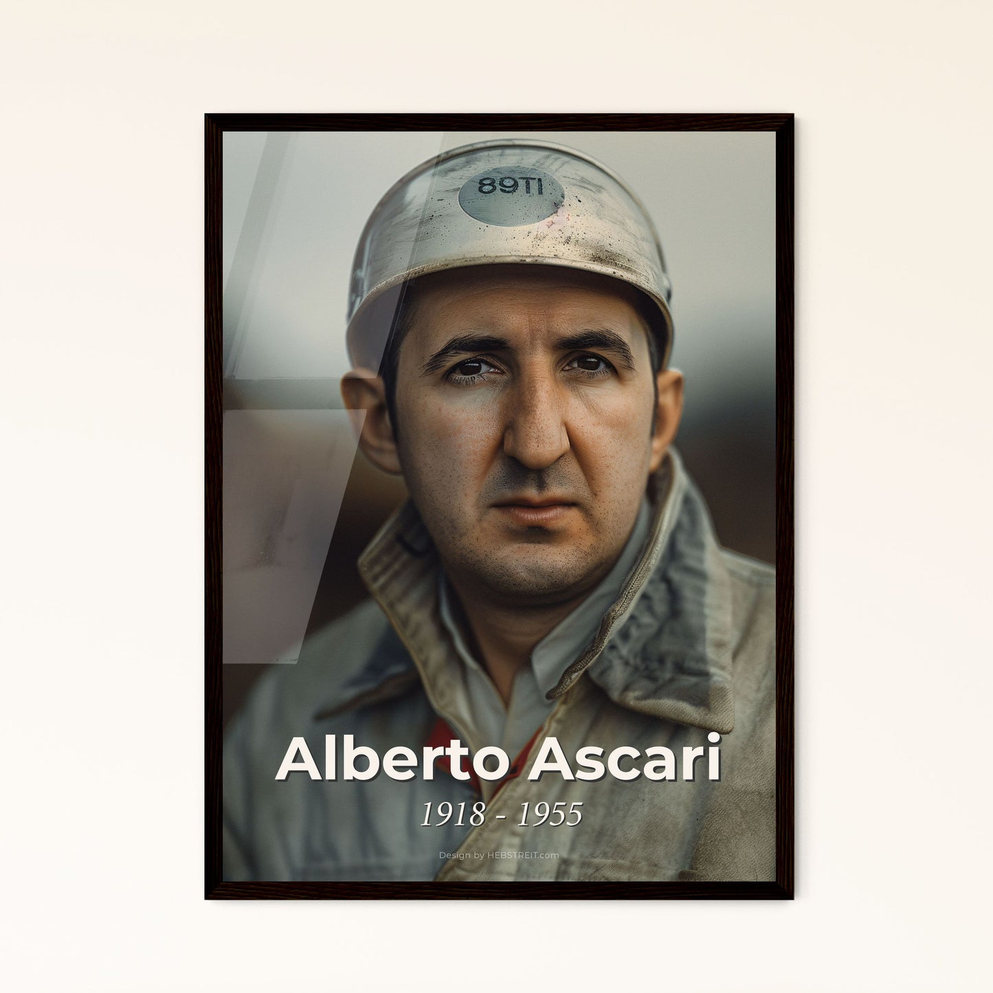 Alberto Ascari: Iconic Two-time F1 Champion Portrait - Monochromatic Art Print for Home Decor - Unique Gift Idea