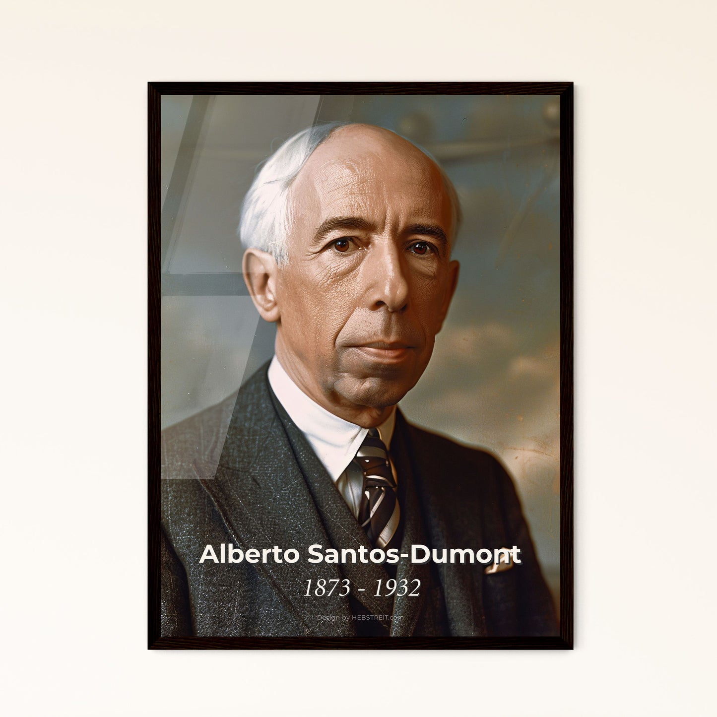 Alberto Santos-Dumont: Master of Flight - Portrait Print in Sepia, Rustic Elegance for Home Decor, Framed or Aluminum Options