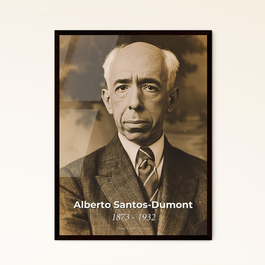 Vintage Elegance: Alberto Santos-Dumont - The Pioneering Brazilian Aviator in Stunning Monochrome Art Print - Perfect for Home Decor