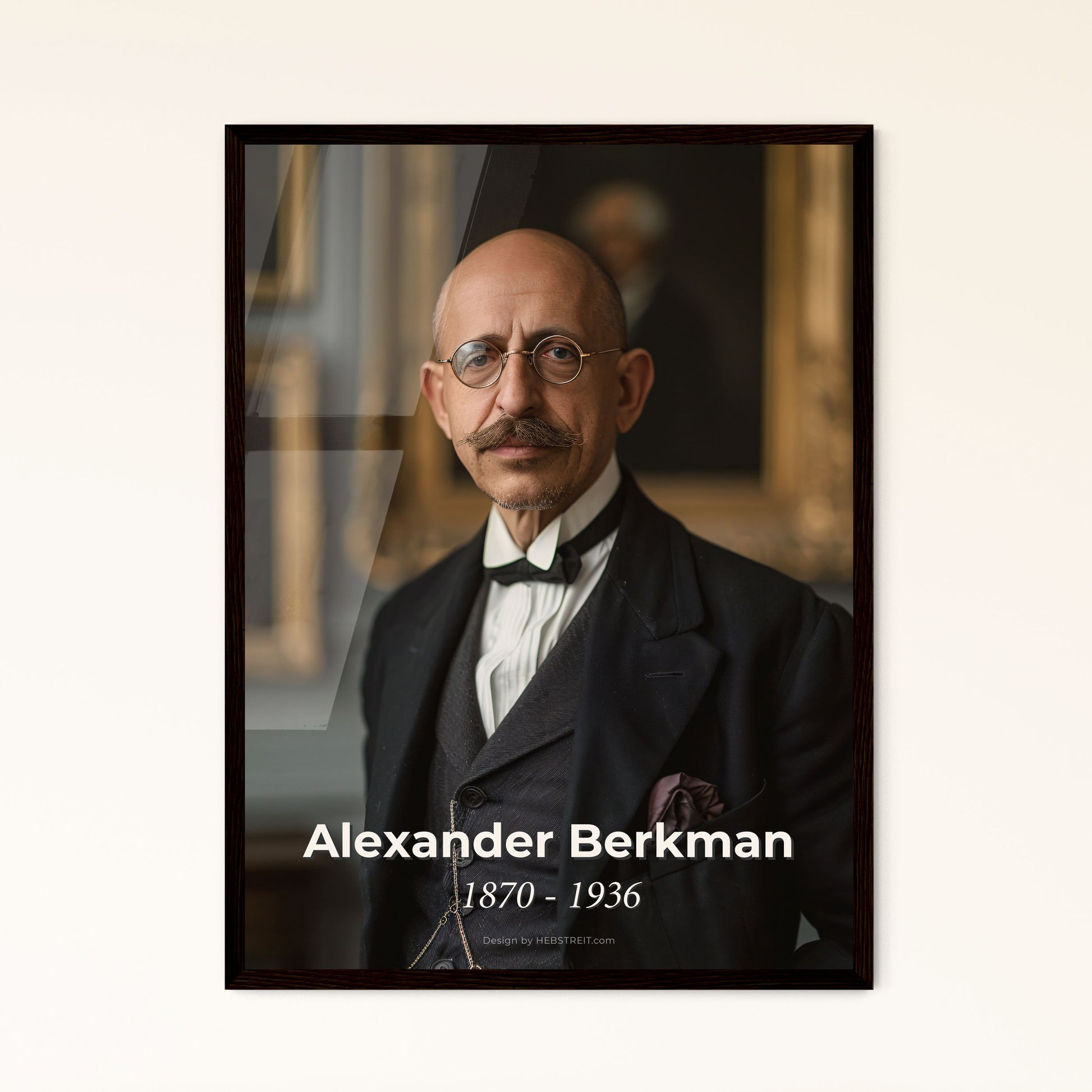 Alexander Berkman: Iconic Anarchist Portrait - Captivating Ultrarrealism in Sepia on Rustic Background - Perfect for Home Decor