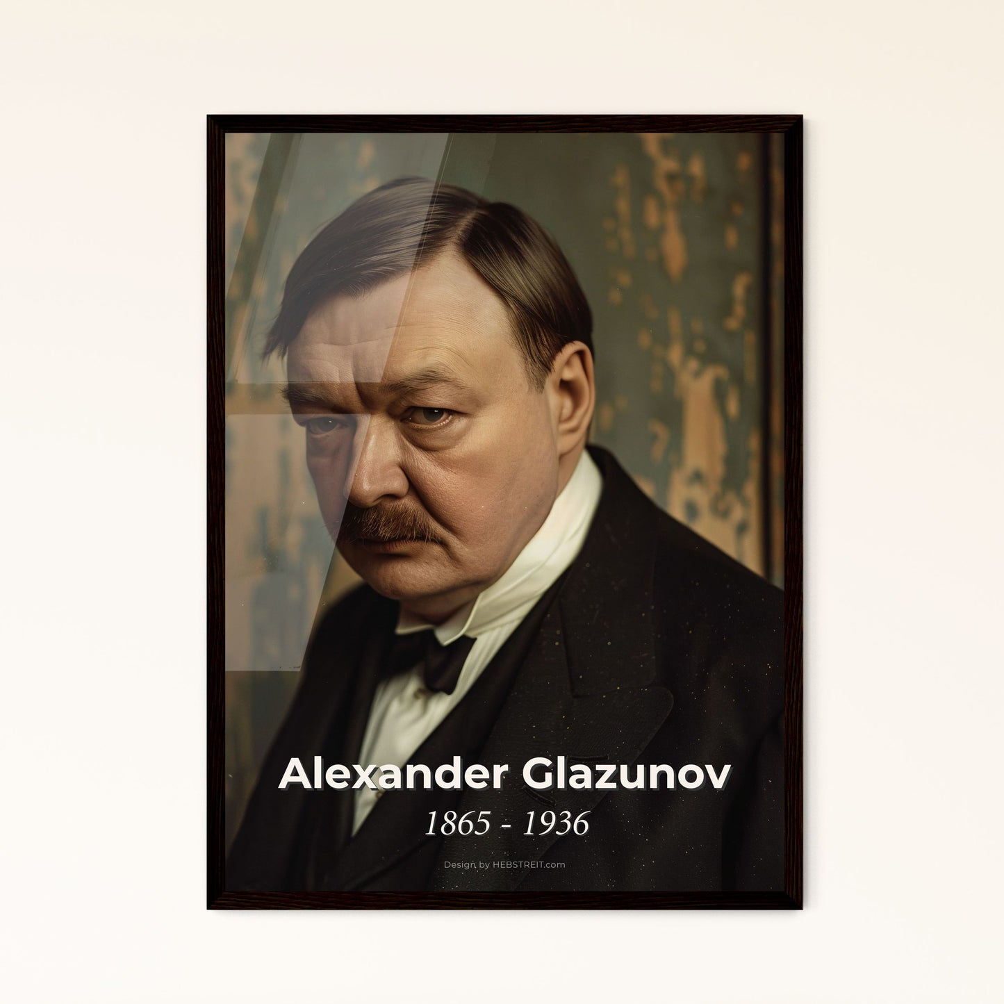 Timeless Elegance: Alexander Glazunov Portrait - A Stunning Rustic Print for Home Decor, Framed Excellence or Aluminum Art