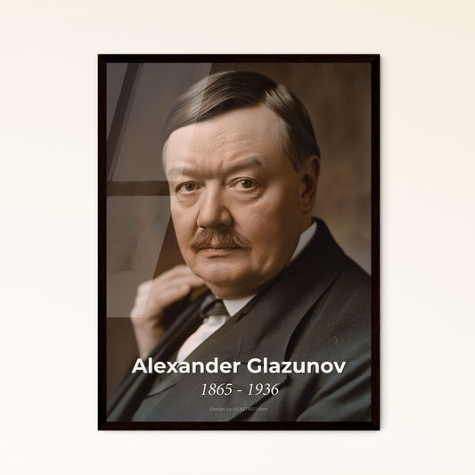 Elegant Portrait of Alexander Glazunov: Timeless Tribute to the Russian Composer in High-Quality Monochrome Art Print