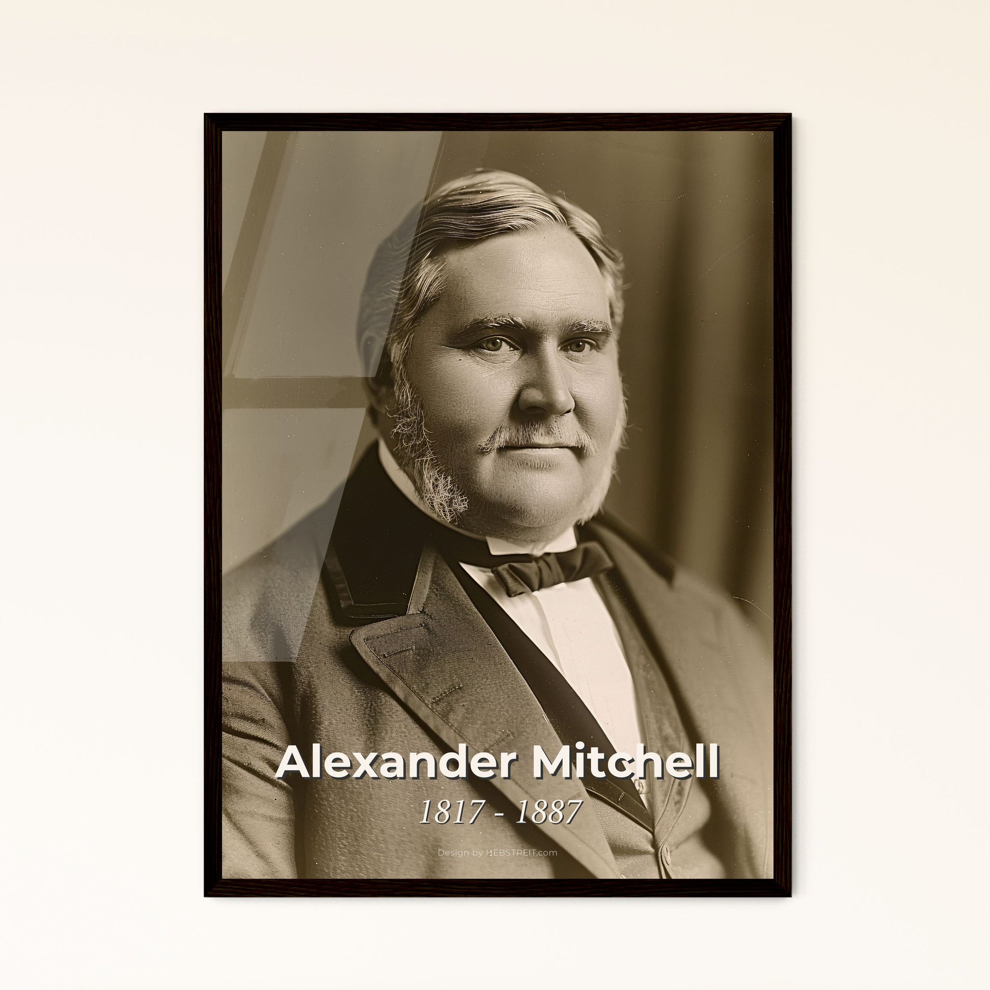 Portrait of Alexander Mitchell (1817-1887): Visionary Railway Financier in Sepia Tone - A Timeless Gift for Home Decor