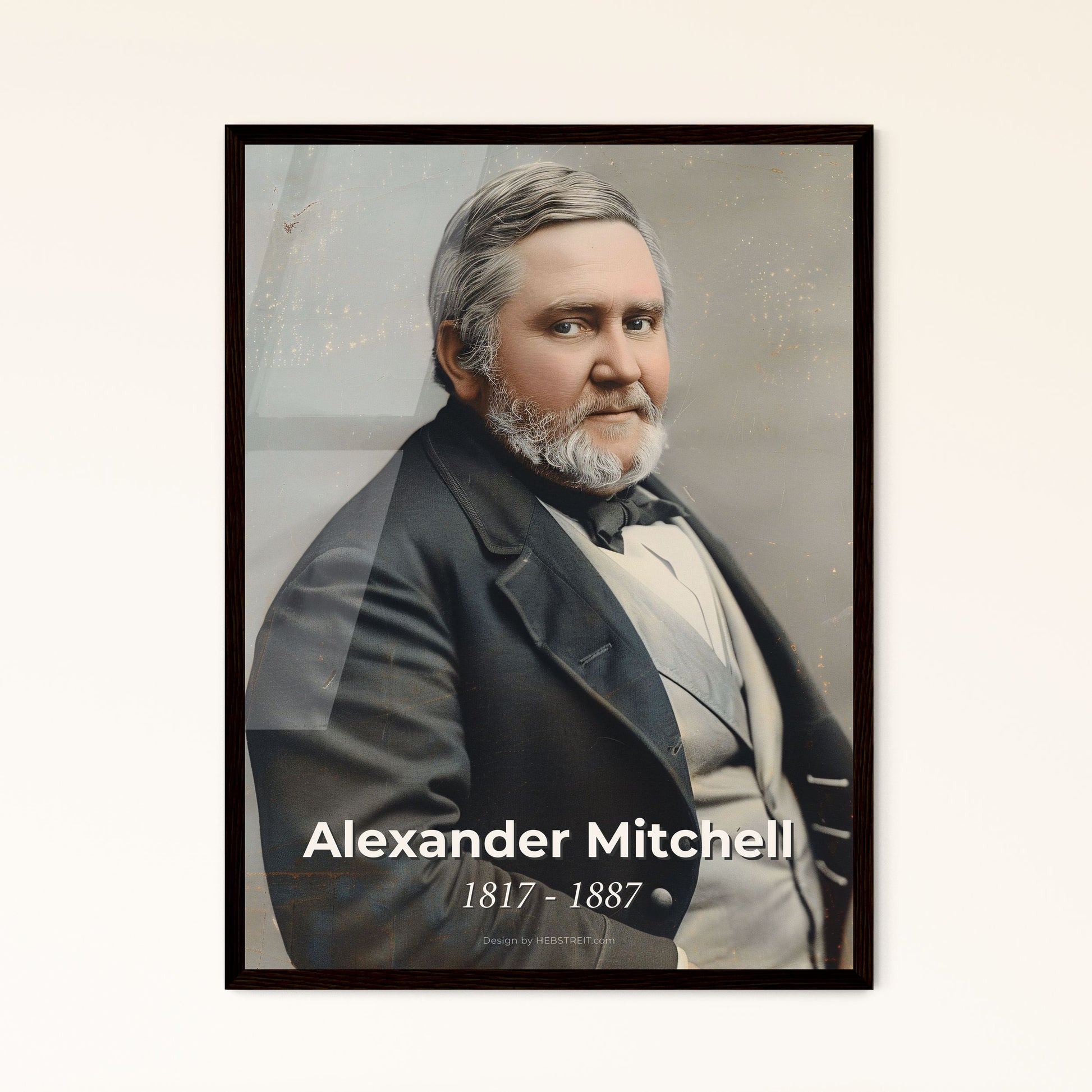 Stunning Portrait of Alexander Mitchell (1817-1887): Iconic Scottish-American Railway Financier - Timeless Art for Home Decor