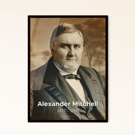 Timeless Portrait of Alexander Mitchell: Iconic Scottish-American Railway Financier - Cinematic Art for Elegant Home Decor