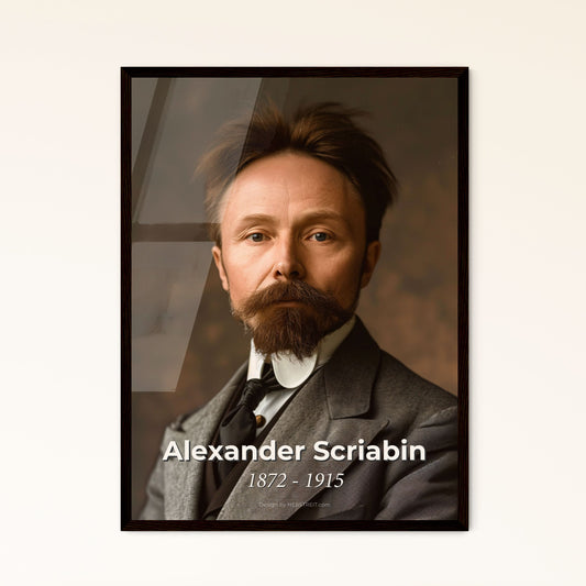 Exquisite Portrait of Alexander Scriabin, 1872-1915: Captivating Russian Composer in a Timeless, Cinematic Artwork for Home Décor