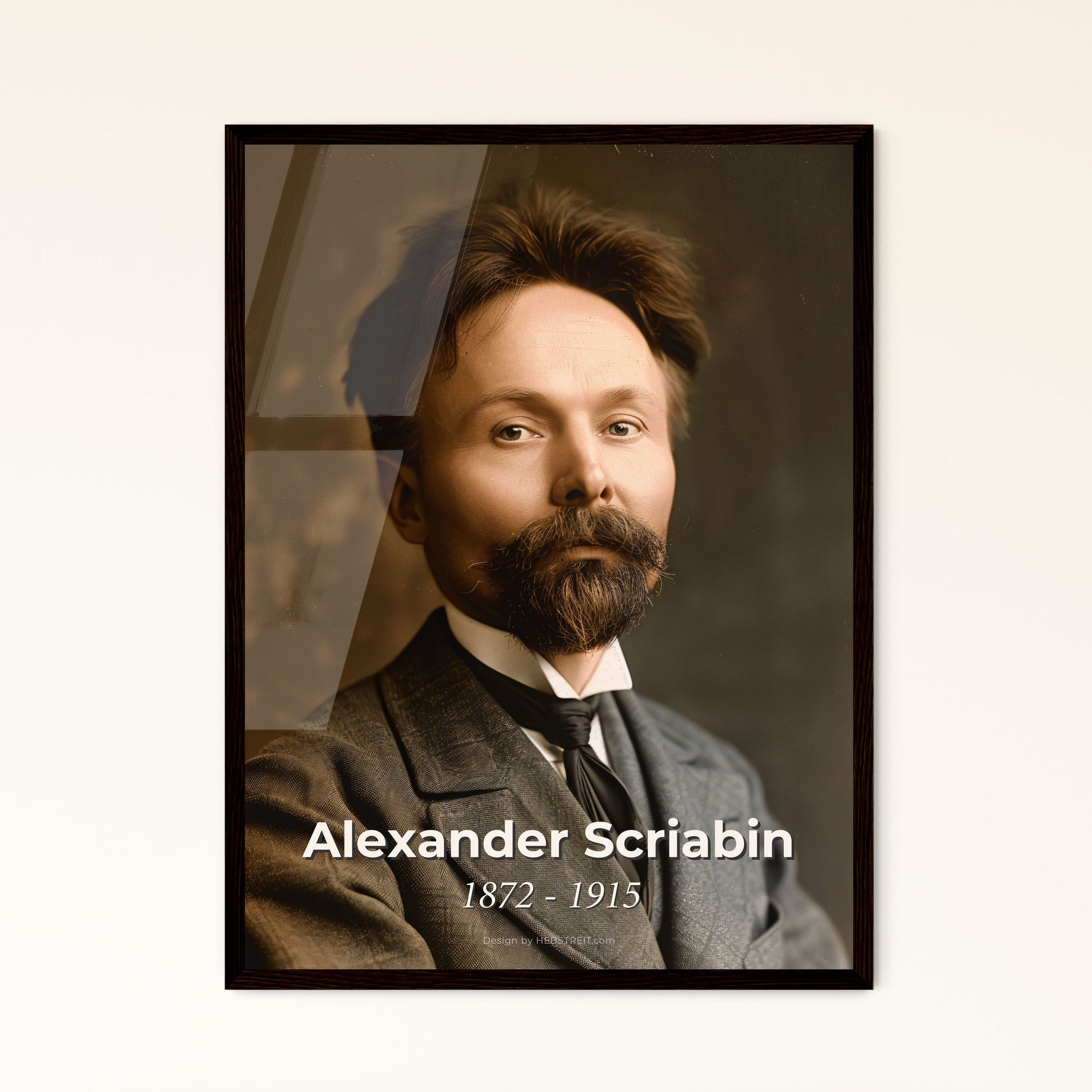 Masterpiece Portrait of Alexander Scriabin: Timeless Russian Composer in Ultrarealistic Monochrome - Perfect for Home Decor