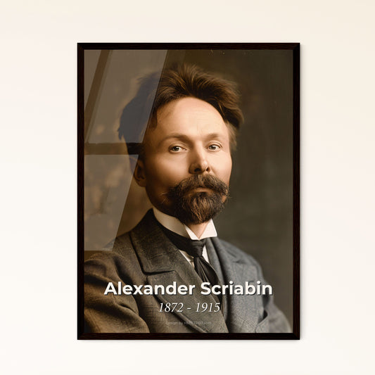 Masterpiece Portrait of Alexander Scriabin: Timeless Russian Composer in Ultrarealistic Monochrome - Perfect for Home Decor
