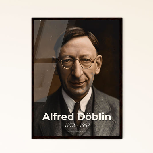 Alfred Döblin: A Timeless Tribute – Iconic Portrait of the Visionary Author of Berlin Alexanderplatz in Ultra-Realistic Detail