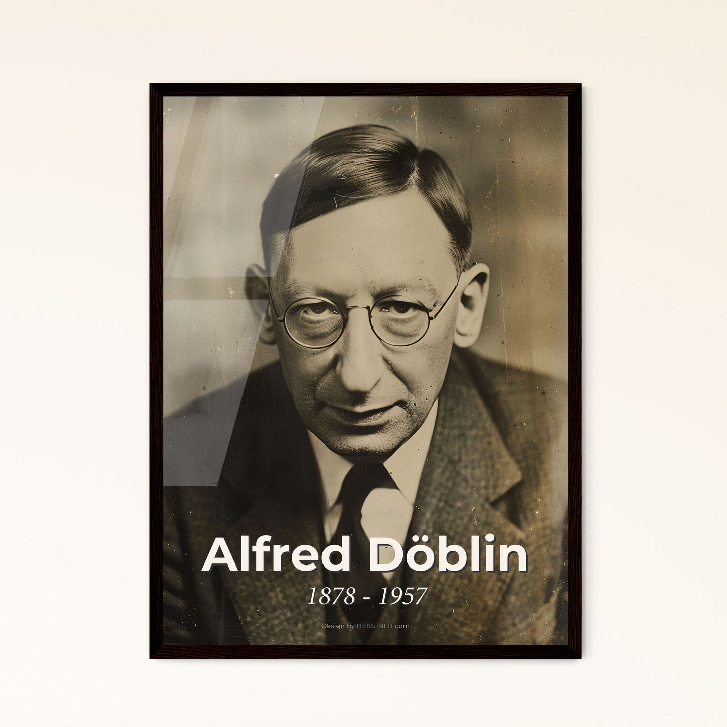 Alfred Döblin: Timeless Portrait of the Modernist Master; A Cinematic Tribute in High-Quality Print for Elegant Home Décor