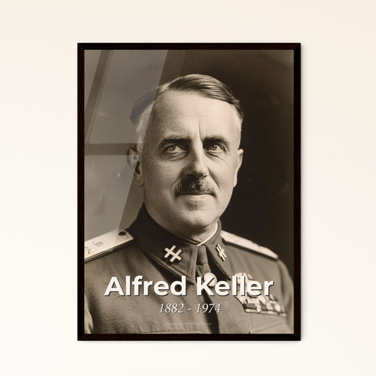 Alfred Keller, Luftwaffe Visionary (1882-1974) - Iconic Cinematic Portrait in Sepia, Perfect for Home Décor - Framed or Aluminum Print